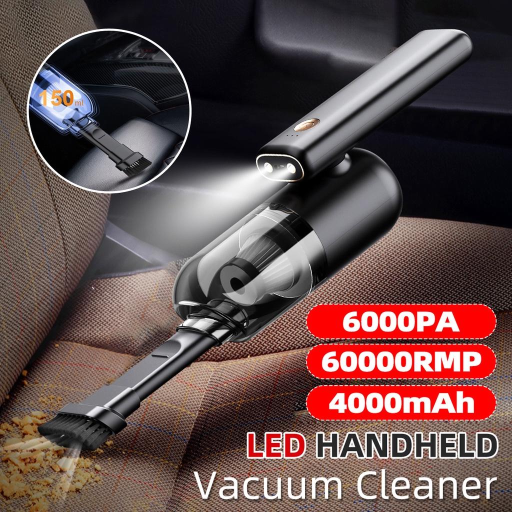 5V 60000RMP Folding Car Vacuum Cleaner 50W Cordless Strong Suction Portable Mini Hand Vacuum LED Light Rechargeable for Car Interior Home