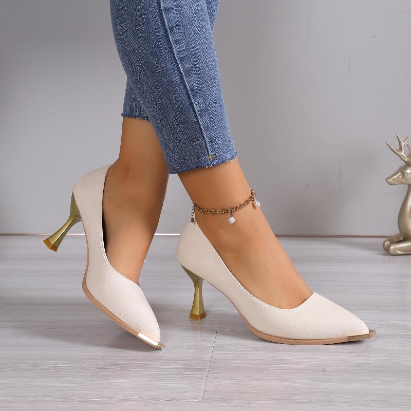 Fashion Summer Spring Party Women Shoes 2025 New Fashion Concise Medium High Heels Pointed Toe Shallow Mouth Thin Heels Woman Pumps