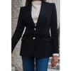Spring New Women's Clothing Business Style Flip Pocket Decoration Metal Breasted Silm Suit Outwear 8635555