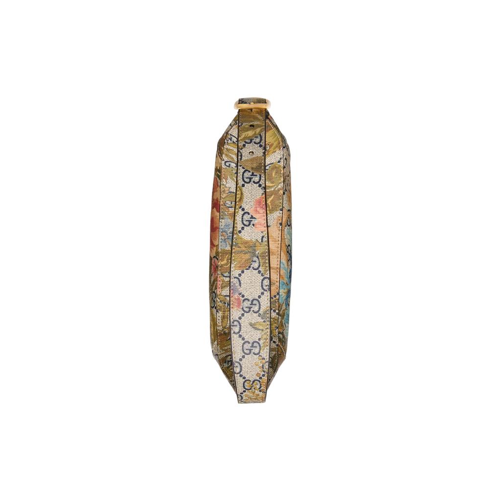 Gucci GG Supreme Floral Print Hobo Shoulder Bag With Gold Hardware For Women Daily Use