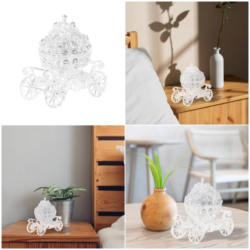 Crystal Encrusted Metal Pumpkins Carriages Sculpture Antique Styles Home Accent For Entryway Dining Table Display