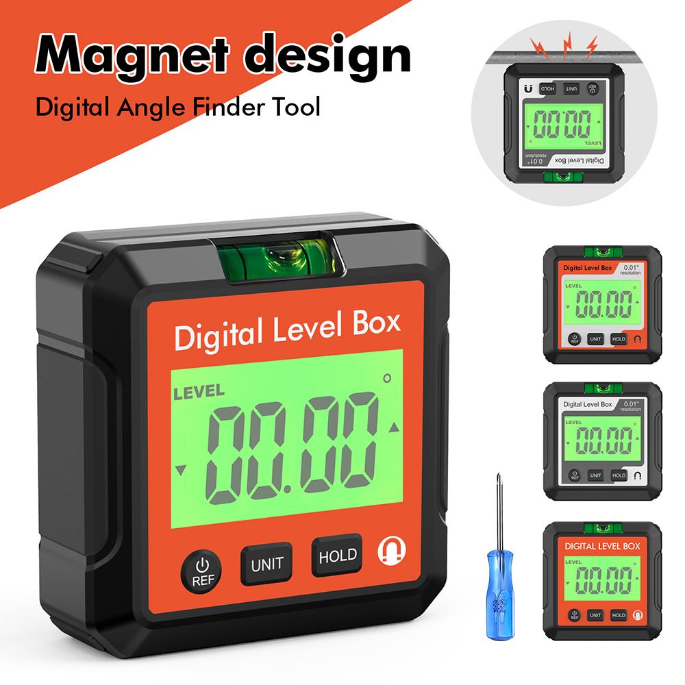 

Digital Angle Gauge Magnetic Protractor Inclinometer Level Angle Finder Angle Cube Level Box With Magnes And Backlight белый
