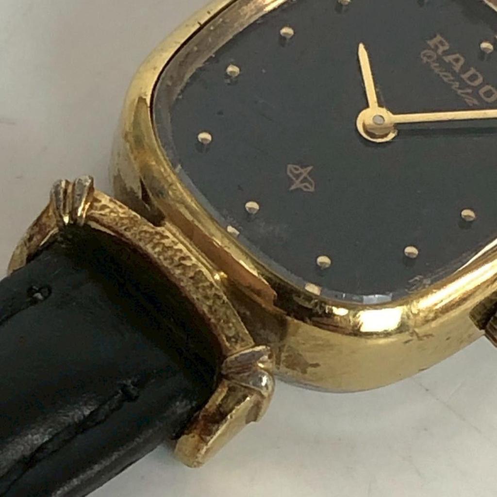 Used RADO Watch Ladies Quartz Vintage Oval Gold Black Brand Antique Watch Luxury Gold