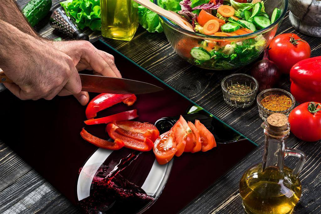 GLASS PLATE CUTTING BOARD 52x40 WINE