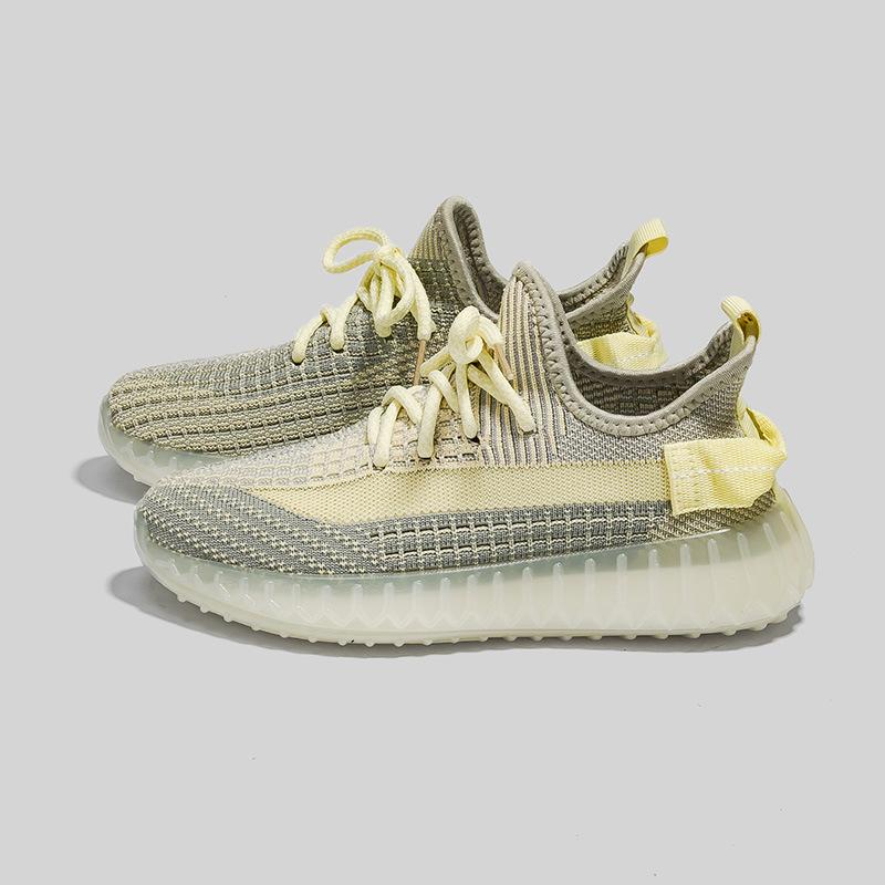 ins Korean version of couple coconut shoes women's summer new popcorn breathable fly-woven fitness running shoes