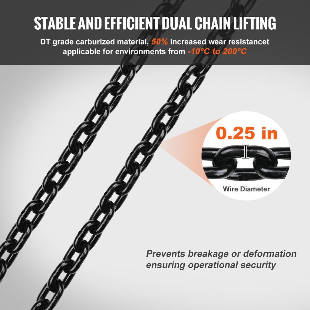 Electric Chain Hoist Single Phase Crane Hoist 2200 lbs Load 10 ft Lifting