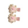 Pink Floral Hair Clip for Little Girls - Cute Bow for Children's Side Bangs and Baby Hair