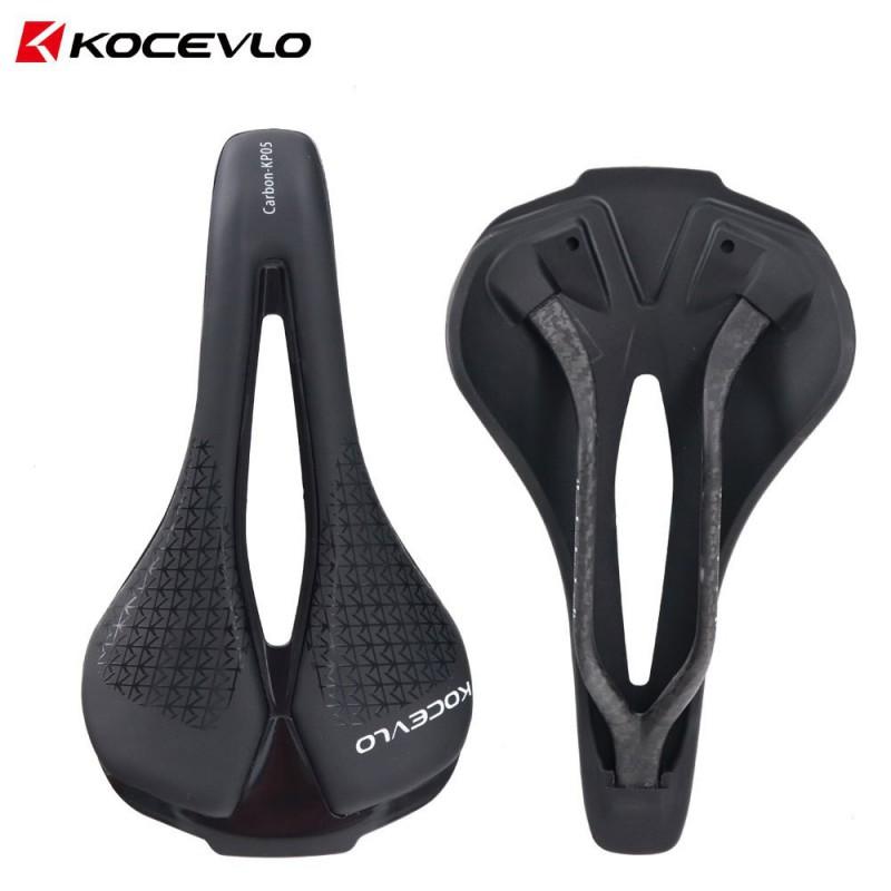 Ultra Lightweight Carbon Rail Bicycle Saddle Road Mountain Bikes Comfortable Hollow Design Leather Top