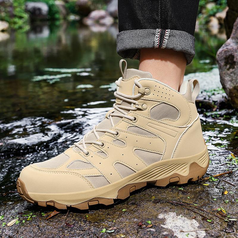 High-top Men's Hiking Shoes Plus Size 39-48 Breathable Casual Trainers Anti-slip Outdoor Sneakers for Trekking Camping