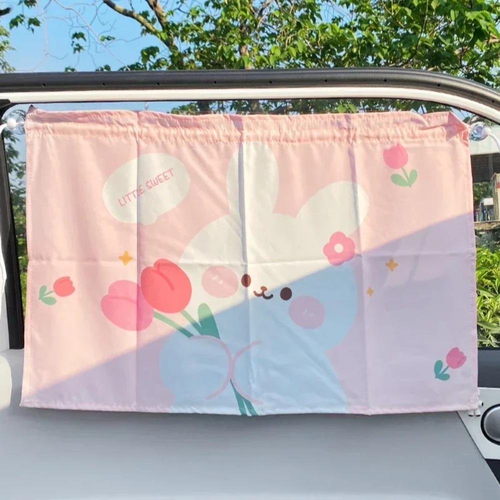 Car Sun Curtain Suction Cup Type Children's Cartoon Sun Anti UV Window  Front Screen Sunshade Auto Accessories