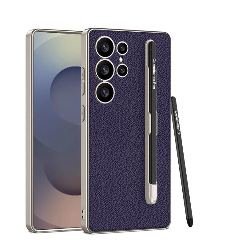 Suitable for Samsung S25ultra Mobile Phone Case Folding Screen S25edge Leather Case Pen Slot Protective Cover Anti Fall Leather Case