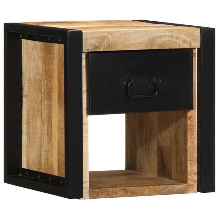 VidaXL Tables de chevet 2 pcs 40x35x40 cm bois de manguier massif brut, armoire de lit, meuble de chambre à coucher, table 4015951