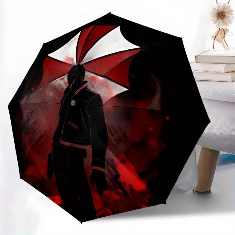 1pc Umbrella Corporation, Resident Evil Windproof Automatic Umbrella, Portable Folding Design, Lightweight for Women/Men Gift  A0811200