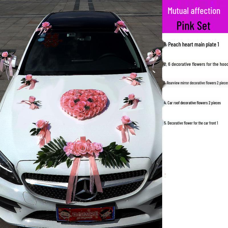 Wedding Car Decoration Set: Elegant Hood Flowers & Suction Cup Design