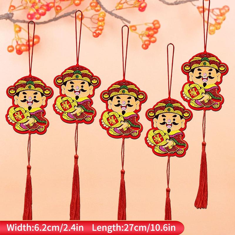 6/18pcs Chinese Lunar New Years Decoration 2026 Spring Featival Tet Vietnamese Pot Pendant Ornament New Year Tassel Decoration