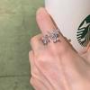 Exquisite Zircon Butterfly Rings for Women Girls Fashion Geometric Opening Adjustable Rings Engagement Wedding Jewelry Gifts