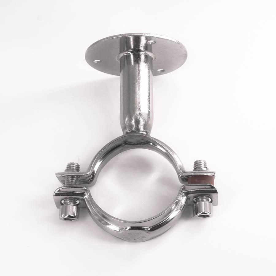 12-108mm 3/4"-4" Pipe Hanger Bracket Clamp 1-1/2" 38mm Support Clip With Base Plate 304 Stainless For Beer Brewing L=50mm