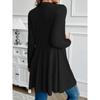 Women's Elegant Solid Color Textured Loose-Fit Cardigan - Medium Stretch Spring/Fall Layering Piece, Hand Washable Casual To Semi-Formal Sweater