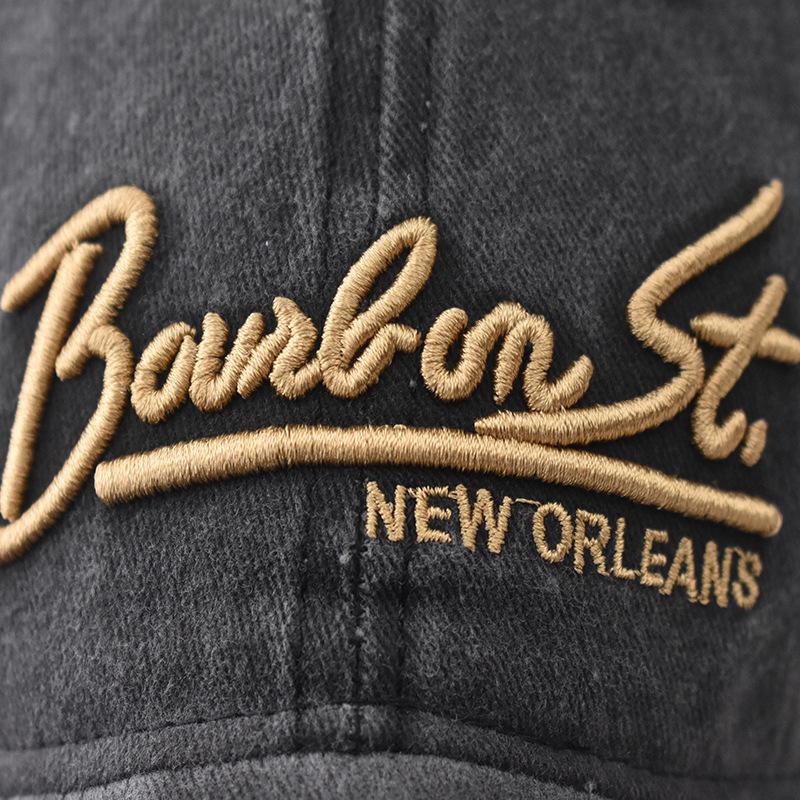 Cotton Washed Old Large Letter Embroidered Baseball Cap Men's and Women's Outdoor Three-dimensional English Cap