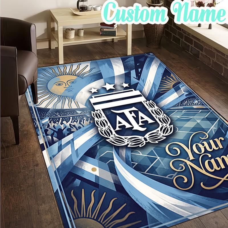 Custom Name Argentina football team  Rug, Office Rug, Chair Rug, Carpet for Living Rooms, Doormat Game Rug Home Decor Christmas Gifts
