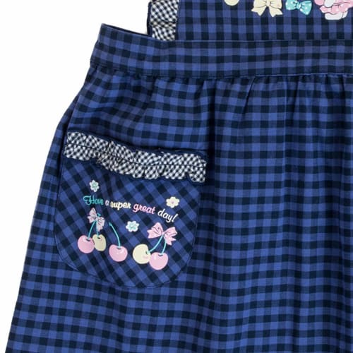 Sanrio Hello Kitty Kids Apron with Triangle Sling (Check) 110cm