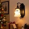 Personalisiertes Einweihungsgeschenk Niedliche Geister-Wandleuchte, Zaubererhut-Lampe, Dekorativer Einzigartiger Halloween-Lampenhalter für Hausflur Eingang Schlafzimmer Dekor
