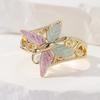Vintage Gold Color Metal Hand Carving Butterfly Women's Ring Geometry Hollow Daily Wear Party Jewelry