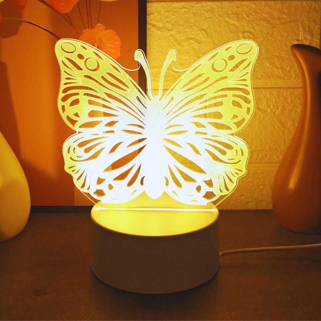 Butterfly 3D Night Light USB Warm Light, Small Gift for Family and Friends, Home Decoration