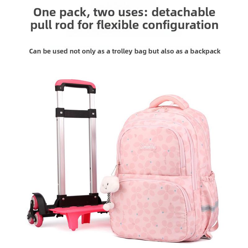 Set Zaino Scolastico Zaino con Ruote per Ragazze Studenti Zaino Trolley con Ruote Borsa Scolastica con Ruote Bagaglio da Viaggio Zaino per Libri