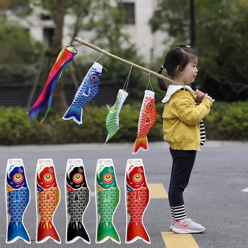 40-95Cm Japanese Carp Flag Windsock Streamer Traditional Hanging Fish Flag Kite Wind Socks Home Garden Festival Carp Decoration
