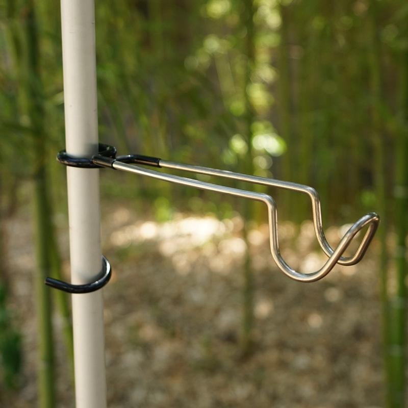 1PC Stainless Steel Light Stand Holder Hooks Portable Tent Pole Lamp Fishing Lantern Hanger Camping Outdoor Supplies.