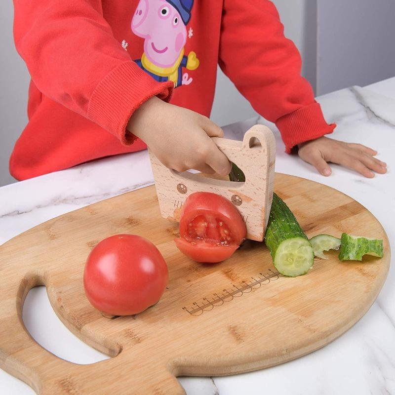 Toddlers Cooking Toys Cat Fish Wooden Knife Cutting Fruit Vegetable Chopper Kitchen Safe Knives Toy Montessori Education Tools