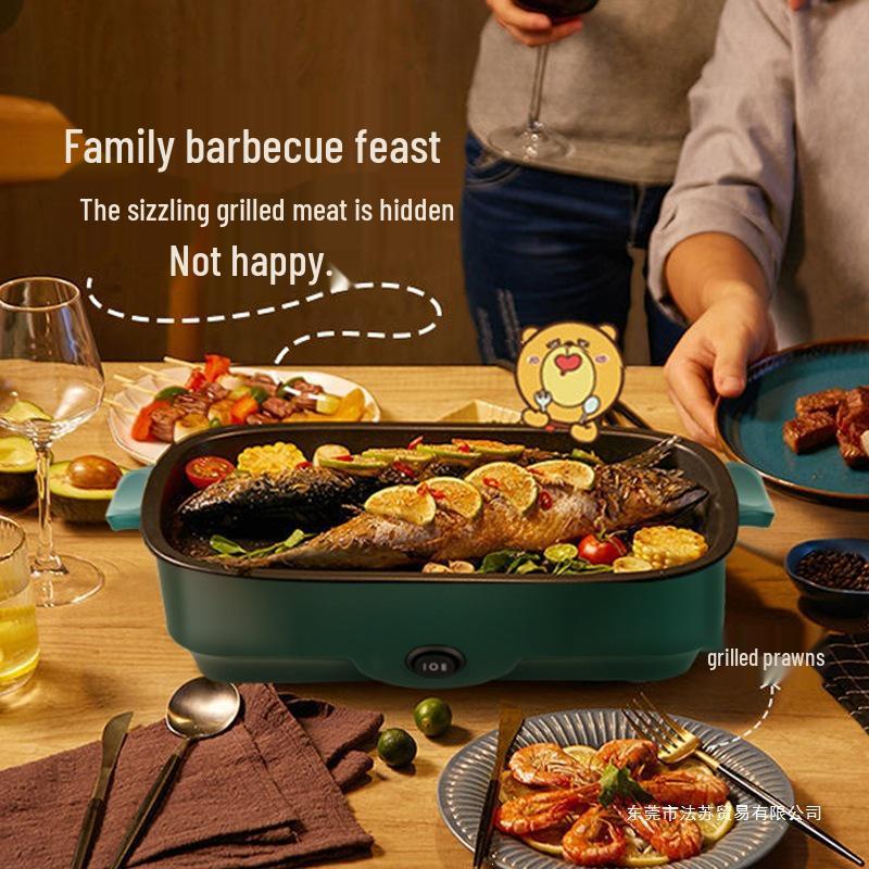 Pentola Elettrica Multifunzione per Grigliata: Shabu-Shabu, Frittura, Arrosto e Barbecue Coreano a Basso Fumo