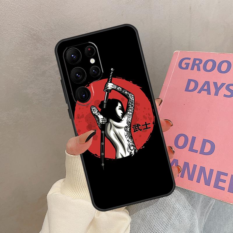 Japanese Samurai Warrior Case For Samsung Galaxy S24 Ultra S20 S21 S22 S23 S25 Ultra S9 S10 Plus S25 FE Cover Coque