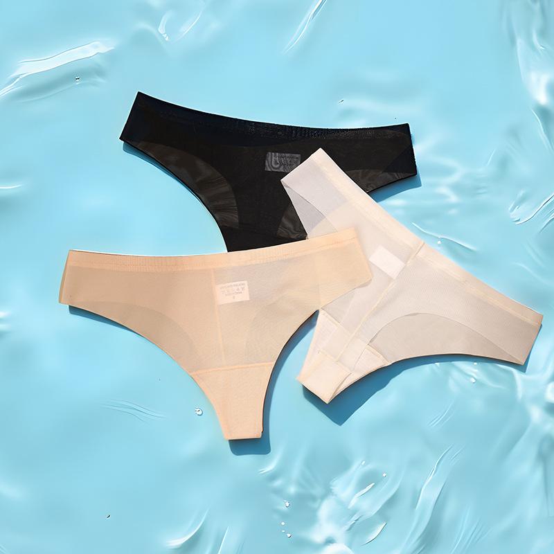 Women's Spring and Summer Sexy Cotton Bottom Crotch Breathable Yoga Sports Thong Underwear