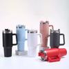 Large Capacity Oz Handle Cup Double-layer Bingba Cup Straw Thermos Cup Stainless Steel Car Cup