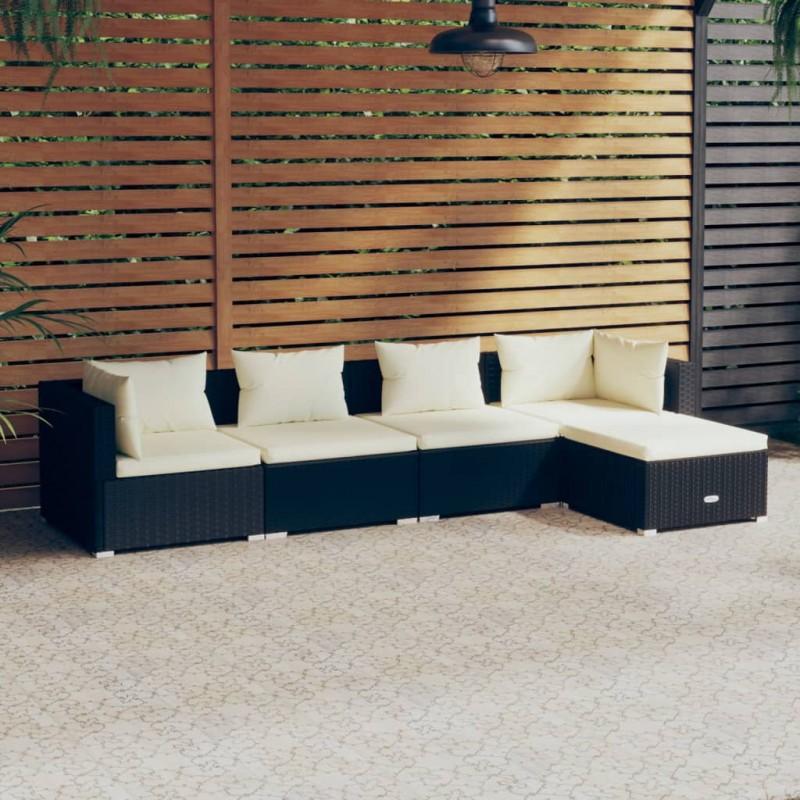 Day and Night - Day and Night 5-piece Garden Furniture Set and Black Synthetic Rattan Cushions
