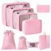 Travel Storage Bag Set - 7-Piece Multi-functional Compartment Bags for Clothes & Cosmetics
