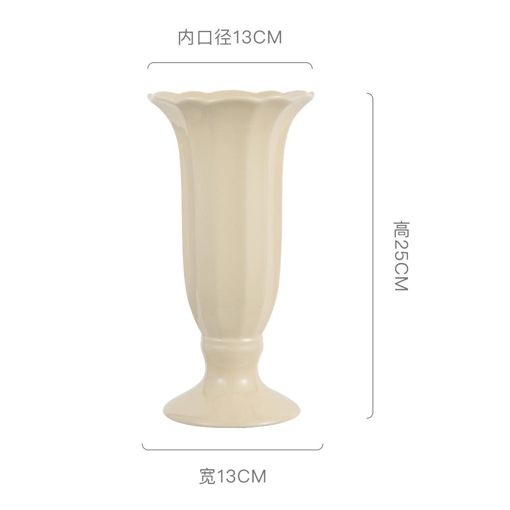 French Ceramic Vase Ins High Value White Cream Style High Sense Roman Medieval Vase