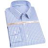 Official Formal Pure Cotton Iron Free  Square Collar Business Men Plaid Shirts Long Sleeve Anti Wrinkle