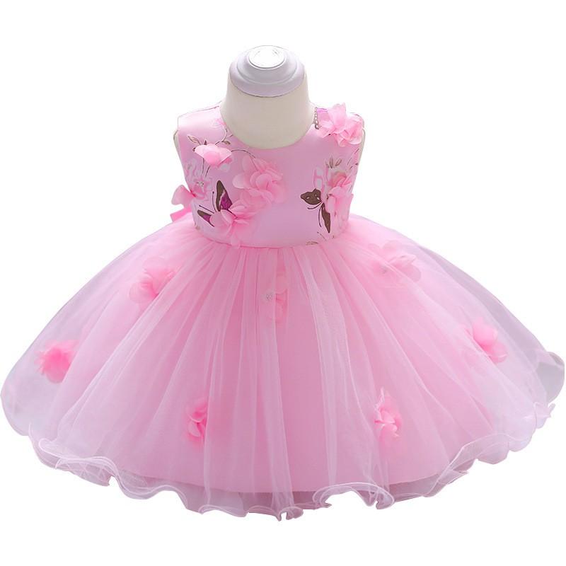 Baby Girls Princess Dress 1st Birthday Party Butterfly Floral Gown Toddler Formal Wear