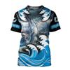 Vintage T Shirt for Mens Fishing 3D Print Outdoor Sports Short Sleeve Top Casual Man's T-Shirt Loose Tee Graphic Men Clothing