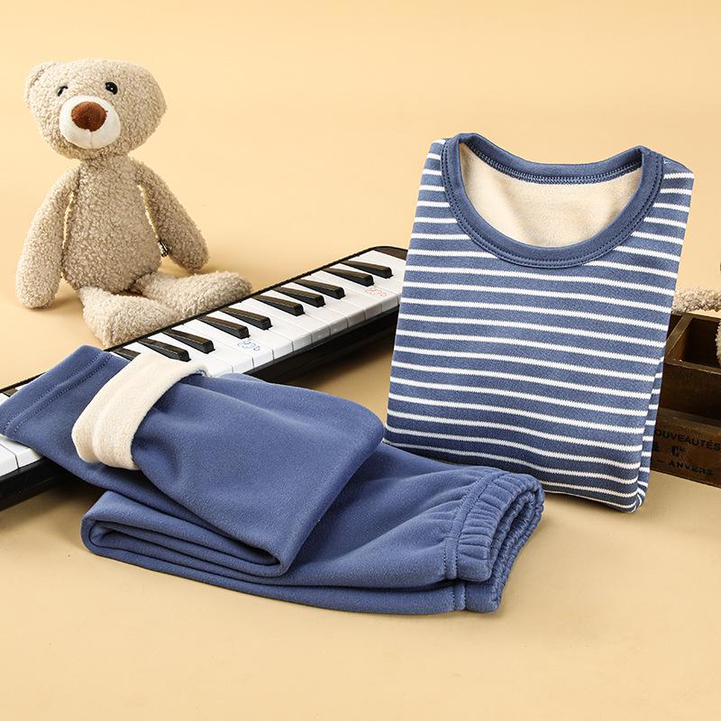 Warmer Winter-Unterwäsche-Set für Kinder mit Fleece-Futter: Herbstliche Thermoschicht & Homewear für Mädchen und Jungen