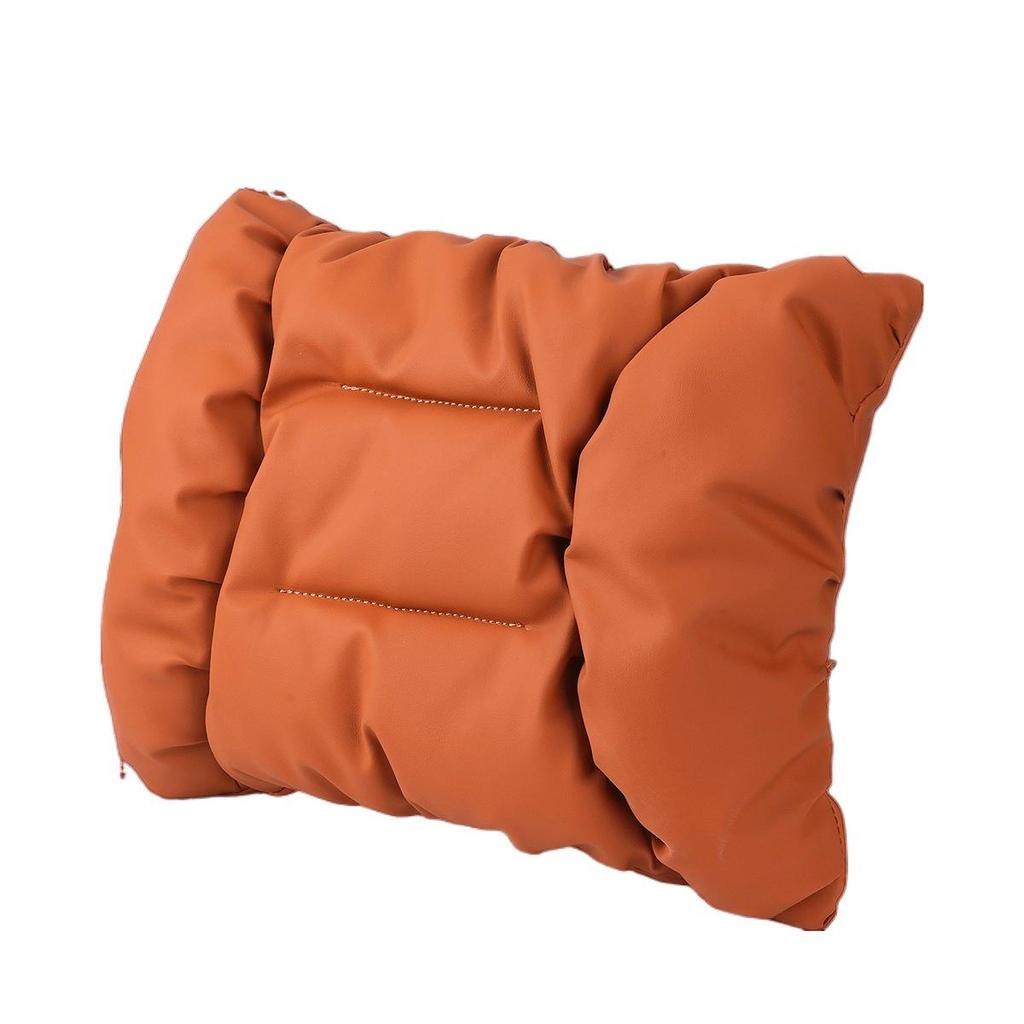 Neues Luxus Auto Kopfstützen- & Lendenwirbelstützkissen - Fleckenresistentes Leder, Fortschrittliche Nackenstütze & Baumwollpolster