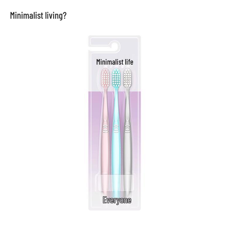 Minimalist Life Three-Piece Toothbrush Set: Soft Bristles for Healthy Teeth and Gum Protection