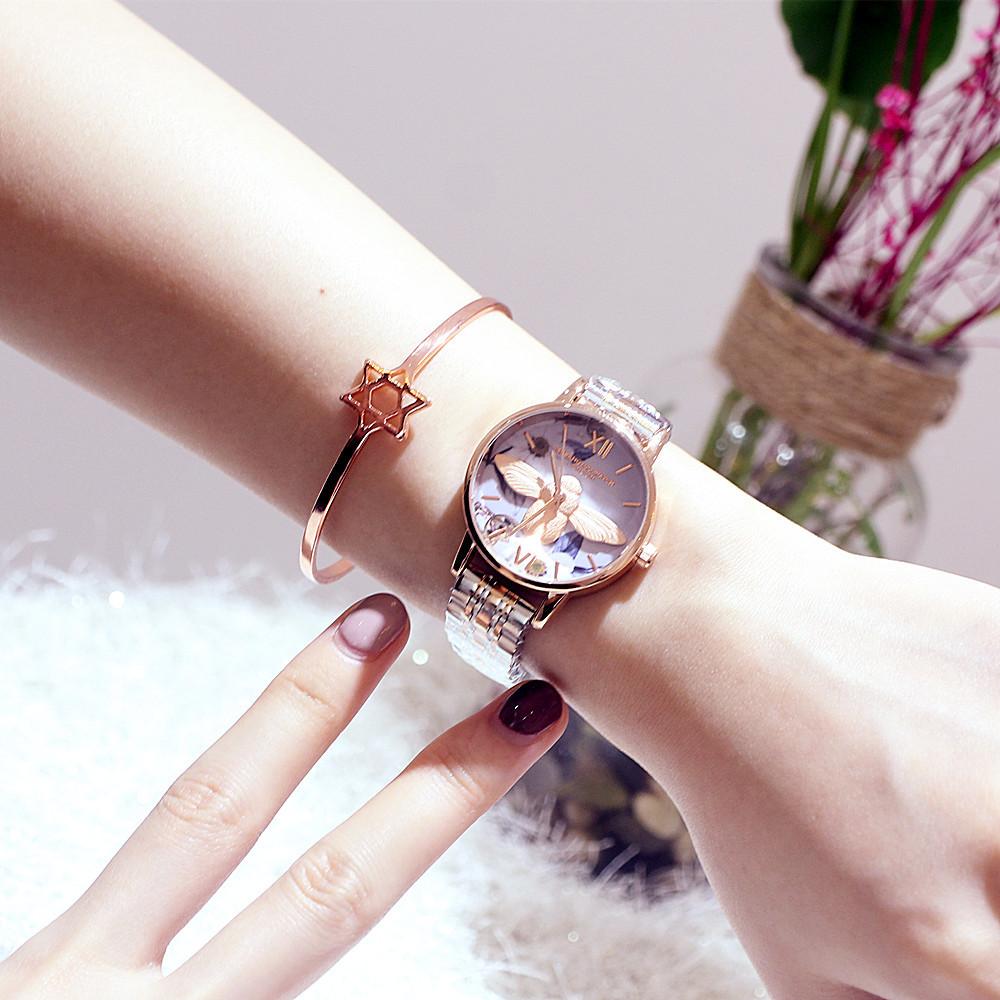 Personalized Fashion Watch Women'S Wind Steel Belt French Niche Waterproof Little Bee Tide Watch