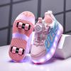 Zapatillas deportivas planas con ruedas para niños, con iluminación LED, tallas 28 a 37