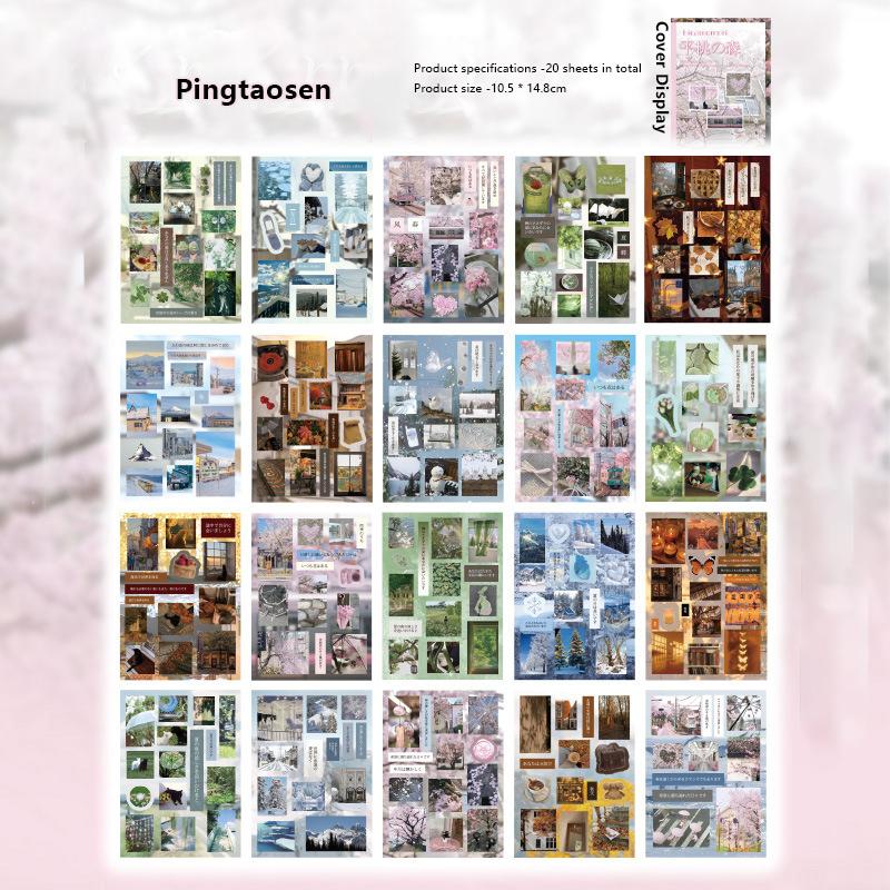 20 Sheets Limited Time Series Decorative Handmade Scrapbooking Material Diary Album Craft Supplies Die Cut Stickers Book