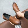 Men Loafers Leather Shoes Formal Business Flats Slip On Shoes Wedding Dress Prom Black Shoes Large Size