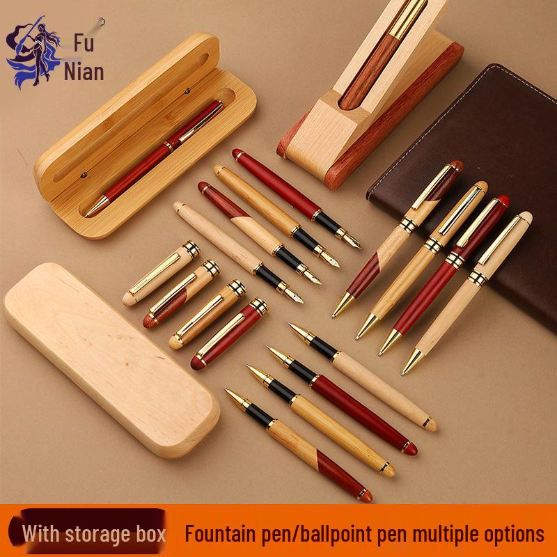 Retro Bamboo & Metal Pen: High-End Ballpoint, Fountain, Signature for Business or Graduation Gifts